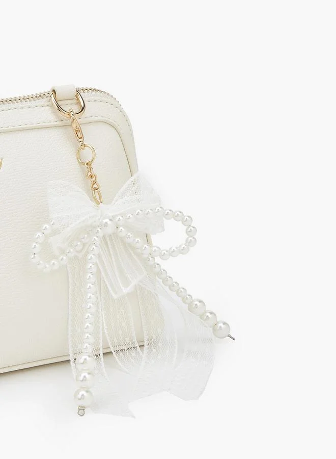 MISSY BEIGE Charm Accent Crossbody Bag With Detachable Strap for Women | Best Price UAE